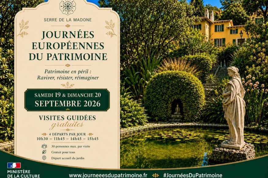 Journées Européennes du Patrimoine 2026 - Serre de la Madone dévoile les coulisses de sa renaissance