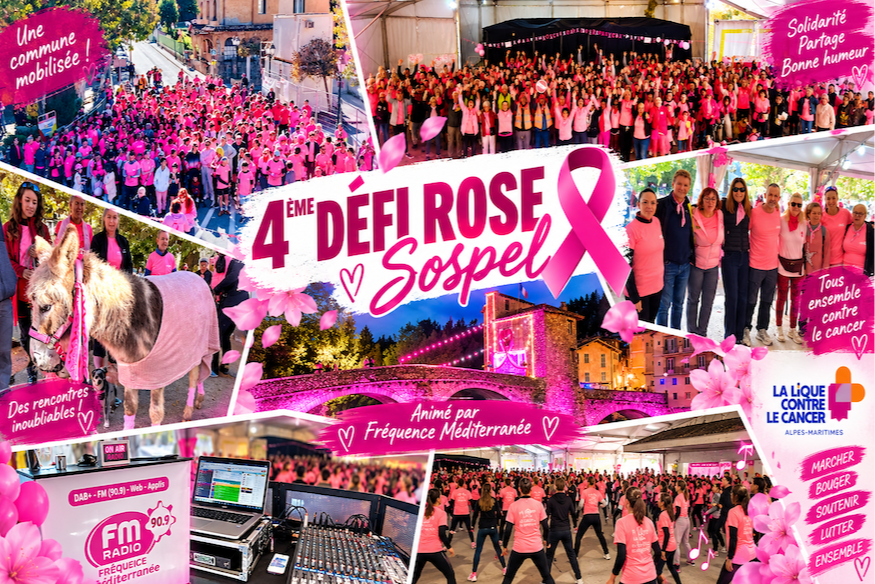 Sospel se mobilise pour Octobre Rose avec une grande journée solidaire autour du Défi Rose et bas un record !!